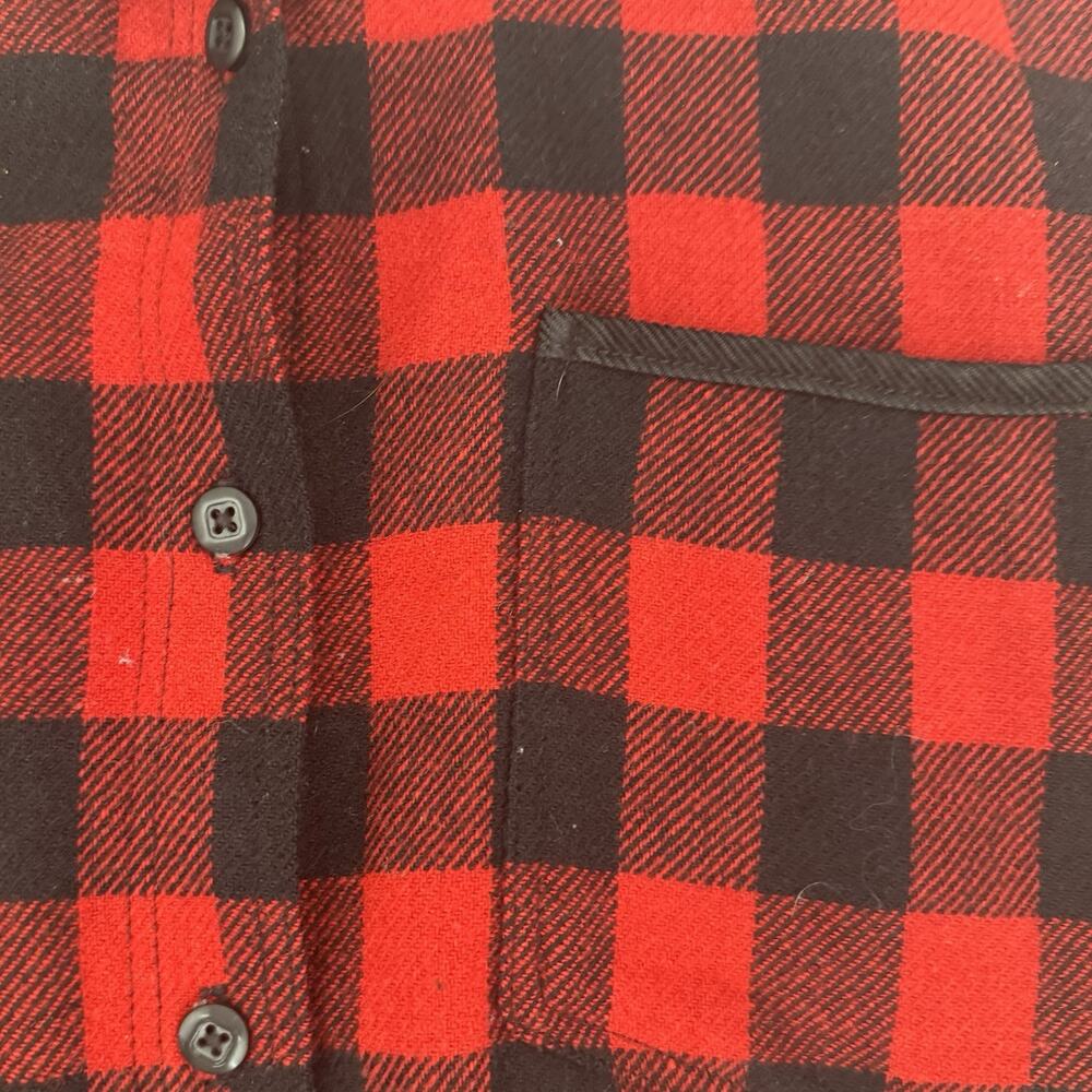 Woolrich Vintage Red Black Buffalo Plaid Long Sleeve Flannel Shirt Women’s Small - Picture 3 of 5